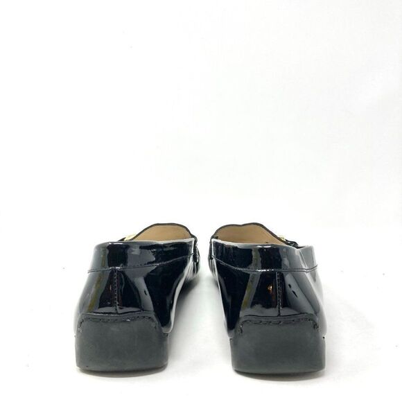 St John Pinch Pleat Patent Leather Driving Loafers w/ Gold Chain 8.5 - Picture 7 of 9